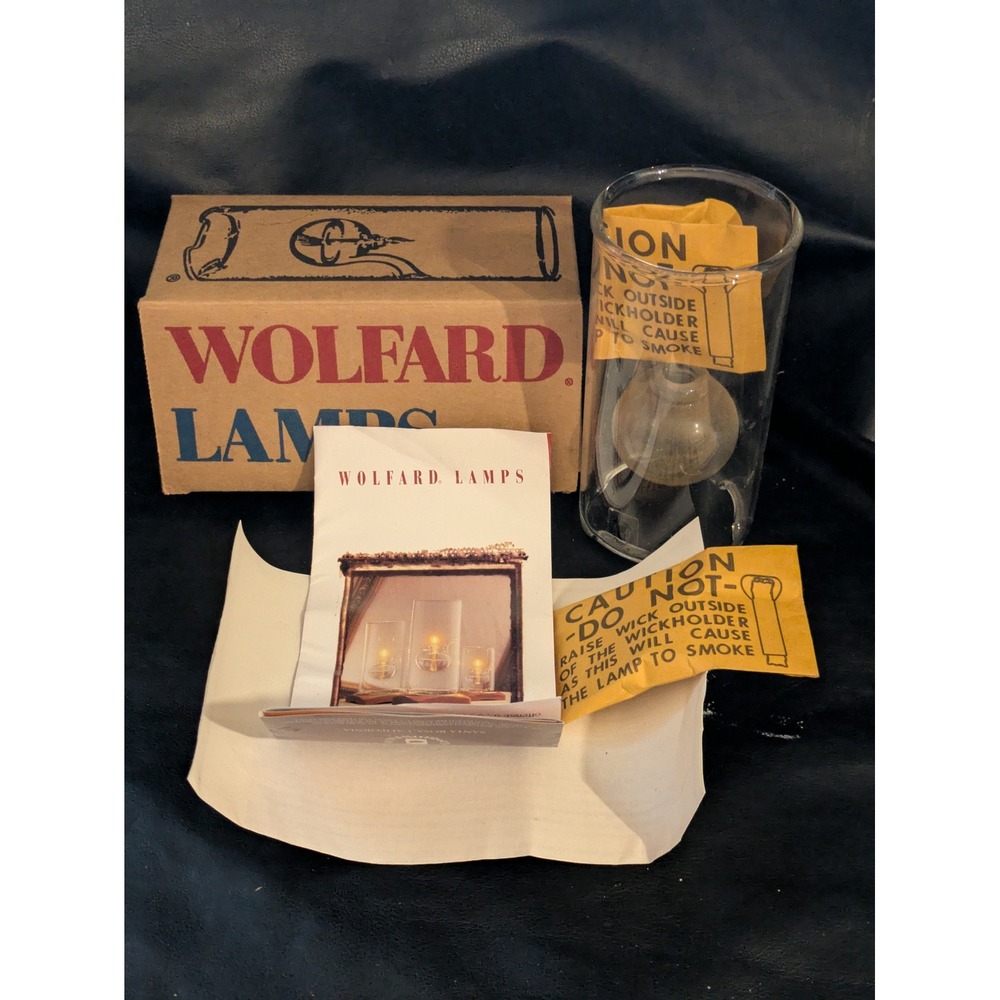 Wolfard Glass Oil Lamp 6 Inch Hand Blown Glassblowing Co Santa Rosa CA Box